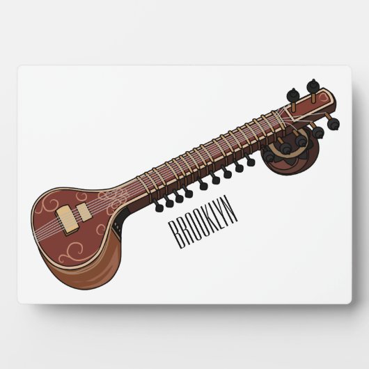 Sitar-Cartoon-Abbildung Fotoplatte (Vorderseite)