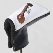 Sitar-Cartoon-Abbildung Golf Headcover (3/4 Vorderseite)