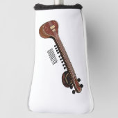 Sitar-Cartoon-Abbildung Golf Headcover (Rotieren 90)