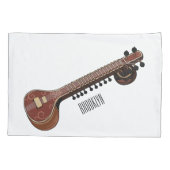 Sitar-Cartoon-Abbildung Kissenbezug (Rückseite)