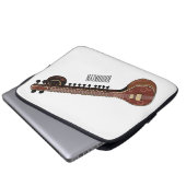 Sitar-Cartoon-Abbildung Laptopschutzhülle (Vorne Knopf)