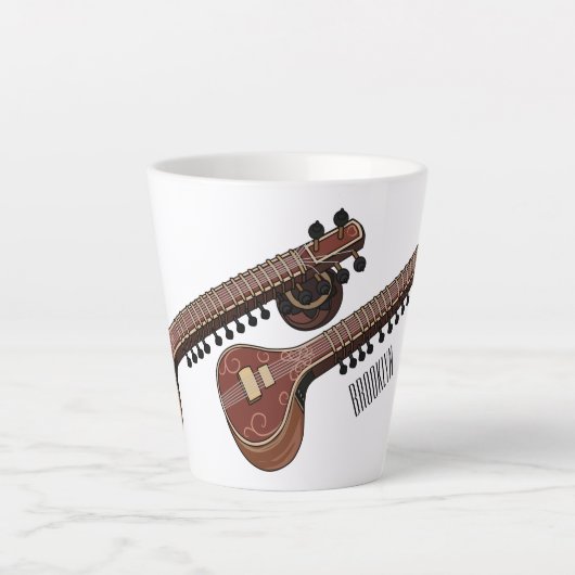 Sitar-Cartoon-Abbildung Milchtasse (Vorderseite)