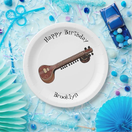 Sitar-Cartoon-Abbildung Pappteller (Party)