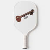 Sitar-Cartoon-Abbildung Pickleball Schläger (Rückseite)