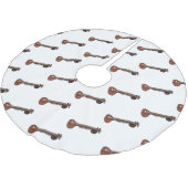 Sitar-Cartoon-Abbildung Polyester Weihnachtsbaumdecke (Schrägansicht)