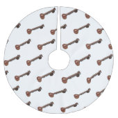 Sitar-Cartoon-Abbildung Polyester Weihnachtsbaumdecke (Vorderseite)