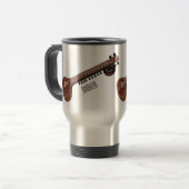 Sitar-Cartoon-Abbildung Reisebecher (Vorderseite Links)