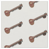 Sitar-Cartoon-Abbildung Stoff (Nahaufnahme)