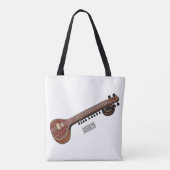 Sitar-Cartoon-Abbildung Tasche (Rückseite)