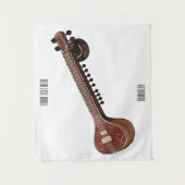 Sitar-Cartoon-Abbildung Wandteppich (Vorderseite)