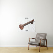 Sitar-Cartoon-Abbildung Wandteppich (Beispiel (Horizontal))