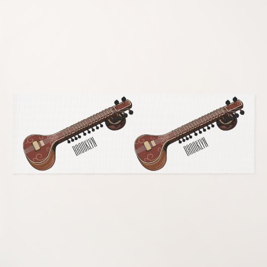 Sitar-Cartoon-Abbildung Yogamatte (Vorderseite (Horizontal))