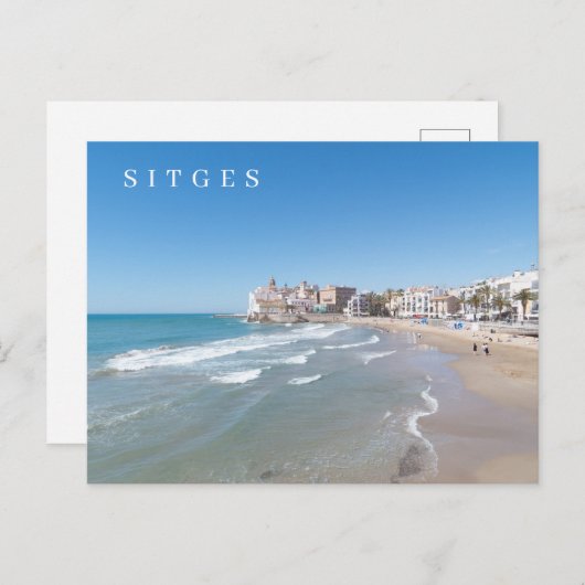 Sitges Blick auf den Strand Postkarte (Vorne/Hinten)