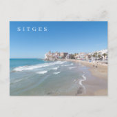Sitges Blick auf den Strand Postkarte (Vorderseite)