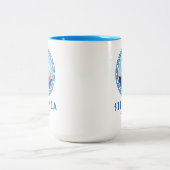 Sithonia, Griechenland, griechisches Schiffsdesign Zweifarbige Tasse (Mittel)