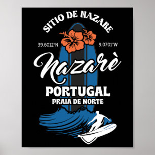 Sitio De Nazare Portugal Strand Surfen Souvenir Su Poster