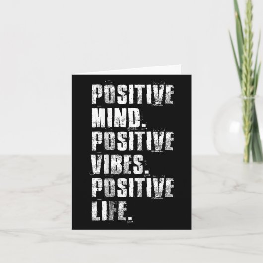 Sitive Mind Sitive Vibes Sitive Life Motivational Karte (Vorderseite)