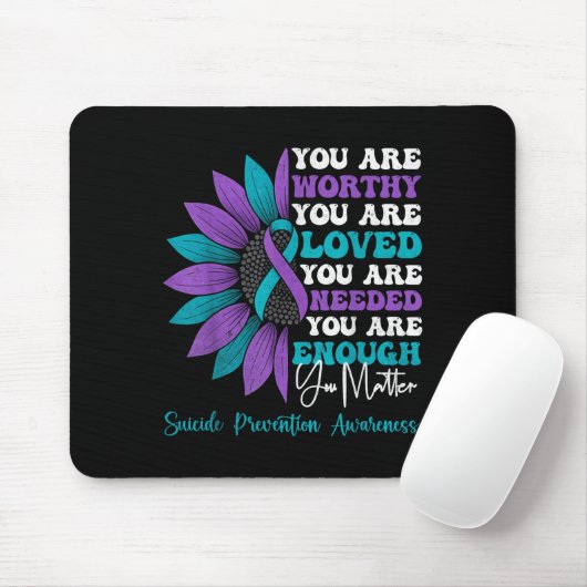 Sitive Motivational Suprt Suicide Prevention Aware Mousepad (Mit Mouse)