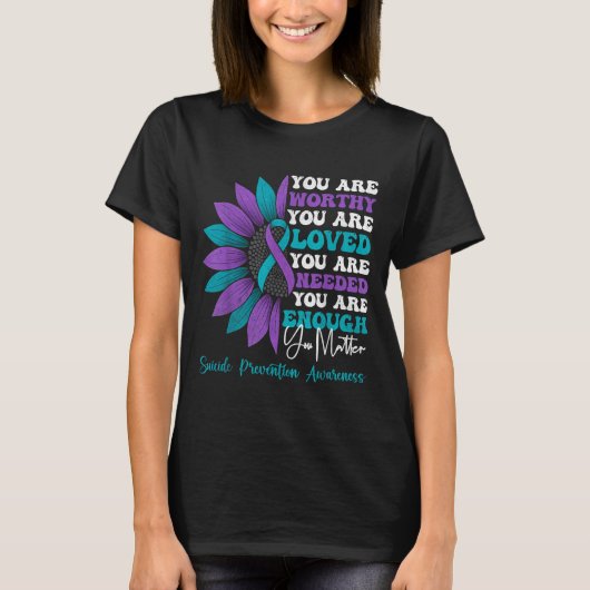 Sitive Motivational Suprt Suicide Prevention Aware T-Shirt (Vorderseite)