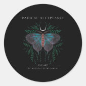 Sitive Retro Butterfly Moon Tee _ Graphic Growth M Runder Aufkleber (Vorderseite)