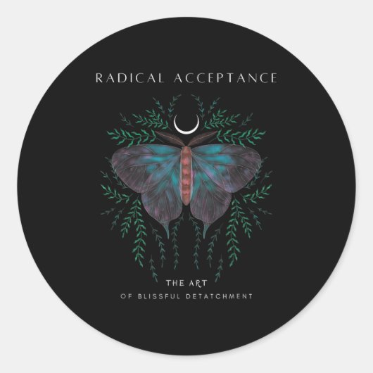 Sitive Retro Butterfly Moon Tee _ Graphic Growth M Runder Aufkleber (Vorderseite)