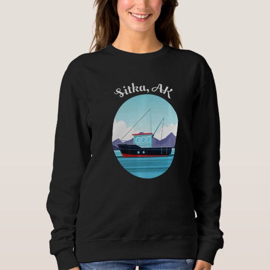 Sitka Alaska Fischerboot Fischer Sweatshirt (Vorderseite)