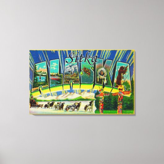 Sitka, Alaska, Große BriefszenenSitka, AK Leinwanddruck (Vorderseite)