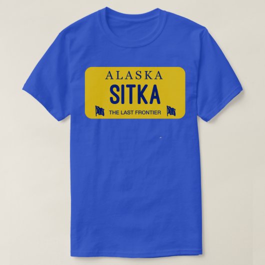 Sitka Alaska License Plakat Name Stadt T-Shirt (Design vorne)
