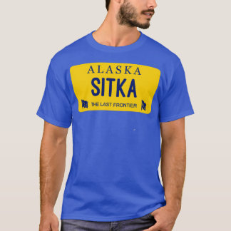 Sitka Alaska License Plakat Name Stadt T-Shirt