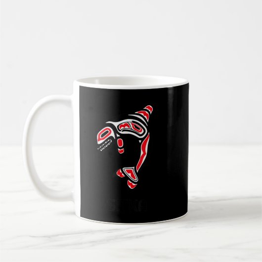 Sitka Alaska Native Amerikanische Ureinwohner Orca Kaffeetasse (Links)