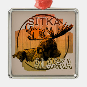Sitka Alaska Orangenmuschel Ornament Aus Metall