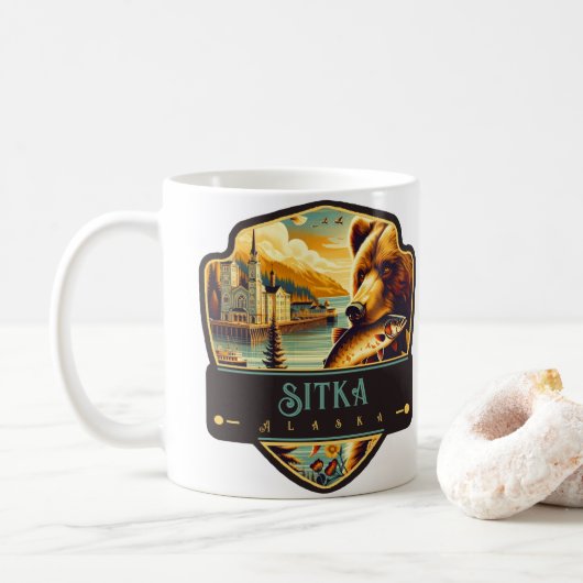 Sitka, Alaska | VINTAG Kaffeetasse (Mit Donut)