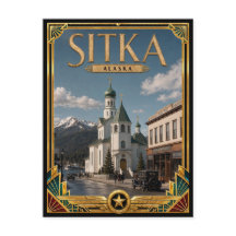 Sitka Alaska Vintage Art Deco Golden Age P