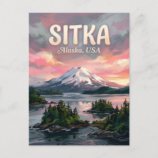 Sitka Sound Alaska Reise Postkarte (Vorderseite)