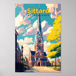 Sittard Netherlands Travel Art Vintag Poster