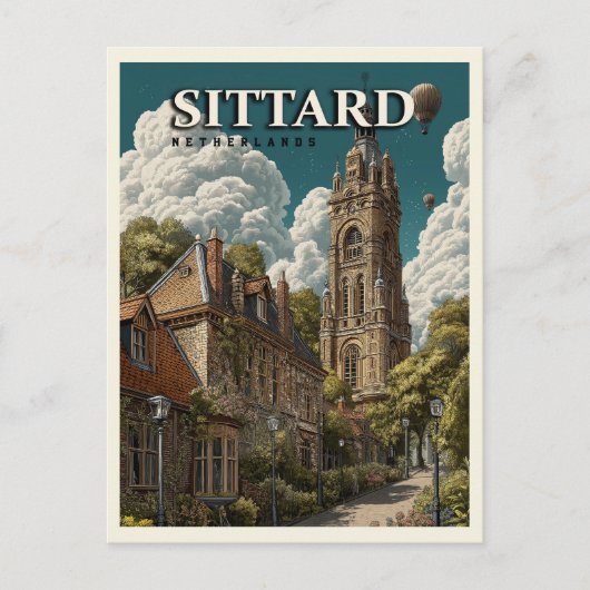 Sittard Netherlands Vintage Travel Postkarte (Vorderseite)