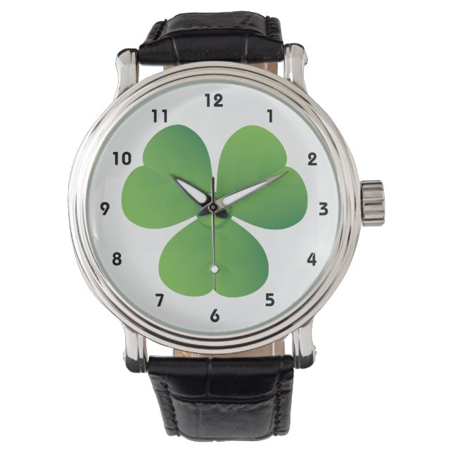 Sitte des irischen Kleeblatts St. Patrick's Day Armbanduhr (Vorderseite)