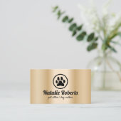 Sitter Dog Walker Paw Logo Modern Gold Visitenkarte (Stehend Vorderseite)