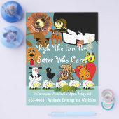 Sitter Flyer Viele Niedliche Tiere (Einzeln)