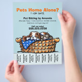 Sitter für Haustiere Sitzen Personalisierte Reißve Flyer (Hand)
