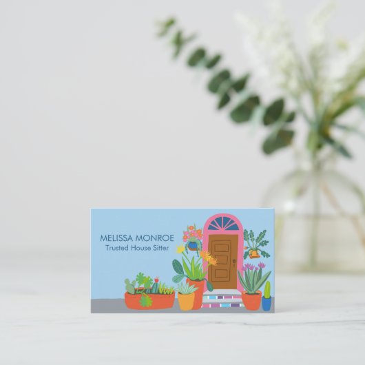 Sitter Niedliche Vordertür kundenspezifischer QR-C Visitenkarte (Stehend Vorderseite)