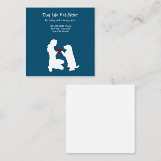 Sitter-Visitenkarten Quadratische Visitenkarte (Vorne/Hinten)