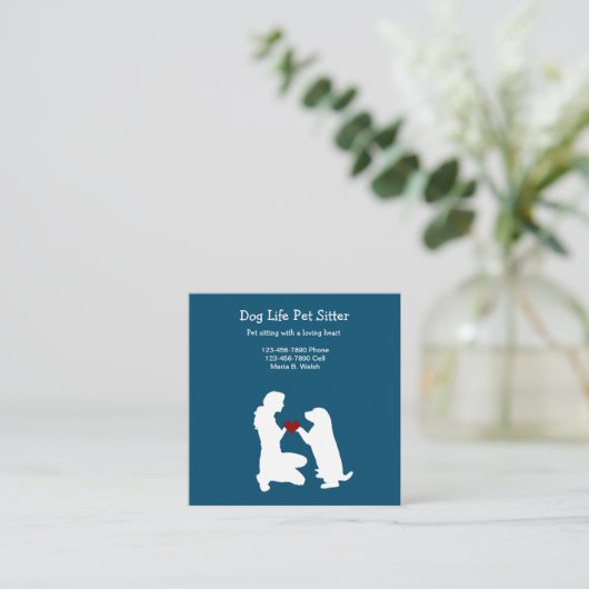 Sitter-Visitenkarten Quadratische Visitenkarte (Stehend Vorderseite)