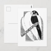 Sittich-Front-Minimalist-Tier-Kunst-Abstrakt Postkarte (Vorne/Hinten)