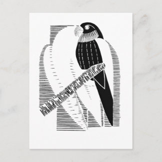 Sittich-Front-Minimalist-Tier-Kunst-Abstrakt Postkarte