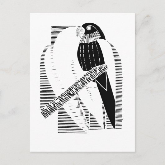 Sittich-Front-Minimalist-Tier-Kunst-Abstrakt Postkarte (Vorderseite)