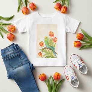 Sittich mit Tulpen Exotische Haustiere Baby T-shirt