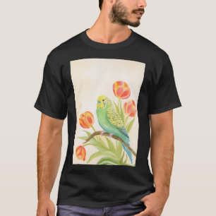 Sittich mit Tulpen Exotische Haustiere T-Shirt