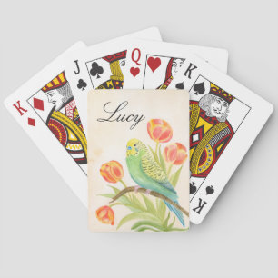 Sittich mit Tulpen Personalisieren Spielkarten