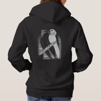 Sittich Rücken Minimalistische Tierkunst Abstrakt Hoodie